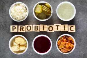 Table with foods full of probiotics